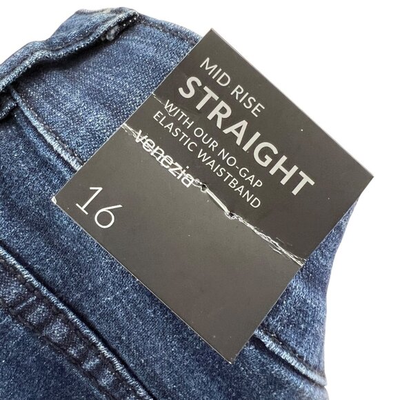 Venezia Mid Rise Straight Jeans Dark Wash Size 16 NWT - Picture 7 of 9